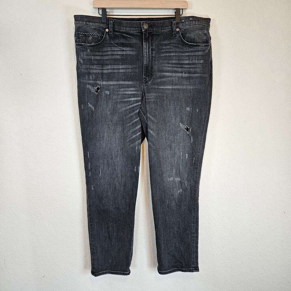 Express Black Girlfriend High Rise Jeans Distressed Plus‎ 18 Casual Neutral Goth